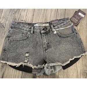 Zara Hot pants Mini Shorts Gray Size 4 Cut Off Women's Stonewash Summer Shorts